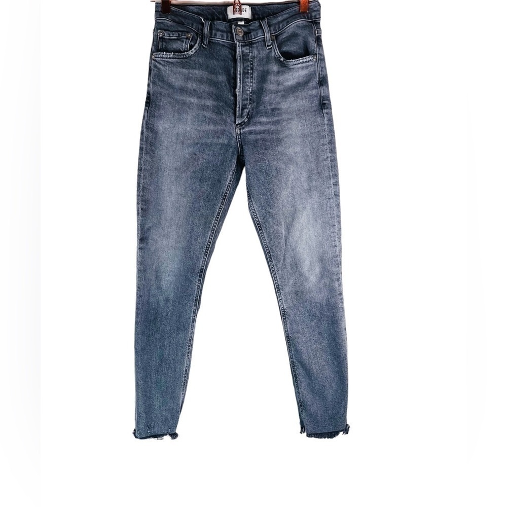 Agolde Nico High Rise Slim Raw Hem Jeans Button Fly Size 27